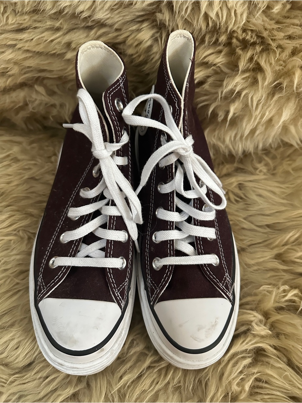 Converse Platform High-Top Canvas Sneakers with White Laces